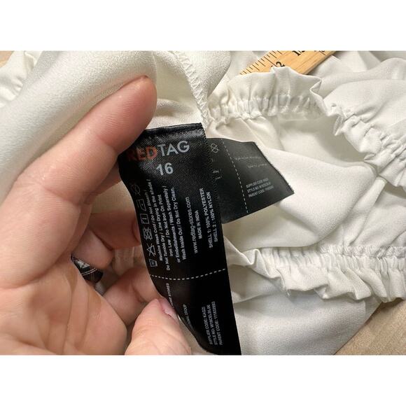 RedTag Women White Boho Long Sleeve Crop Top Lace Sleeves UK Size 16 (M) - Picture 7 of 8